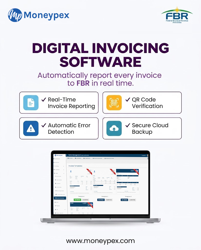 Moneypex POS Pk Facebook ad: Automate FBR Reporting with Moneypex!