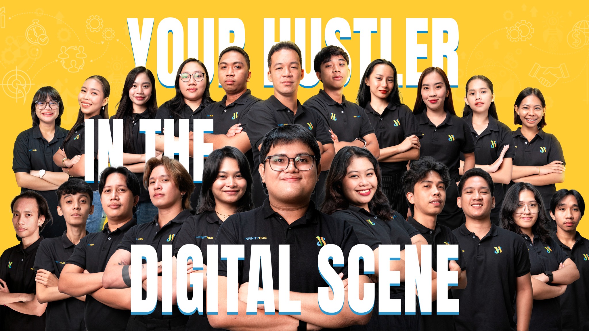 Infinity Hub Digital Marketing Facebook ad: Meet the, the digital hustlers behind Infinity Hub.