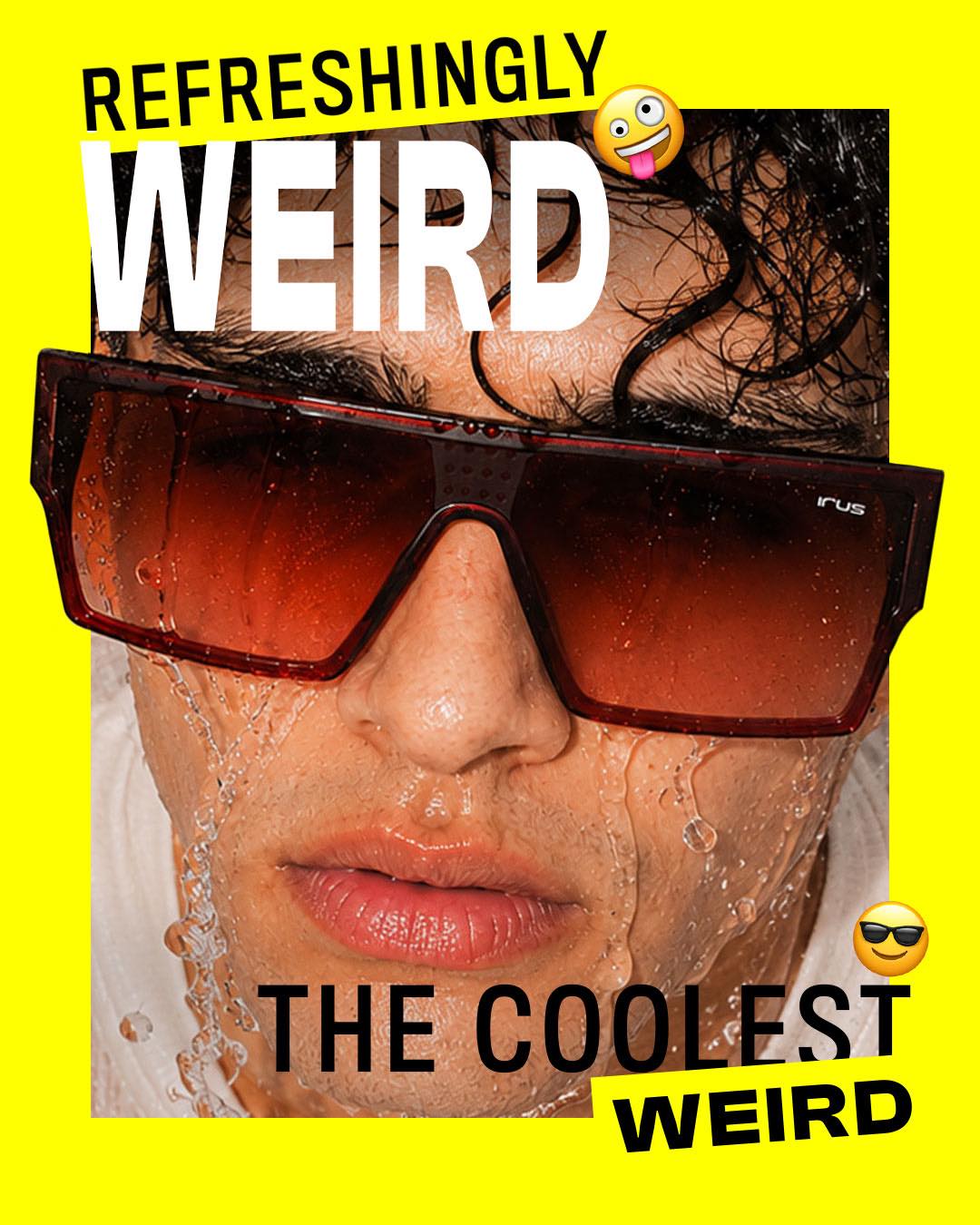 IRUS Eyewear Facebook ad: Put these on and suddenly basic feels illegal.
