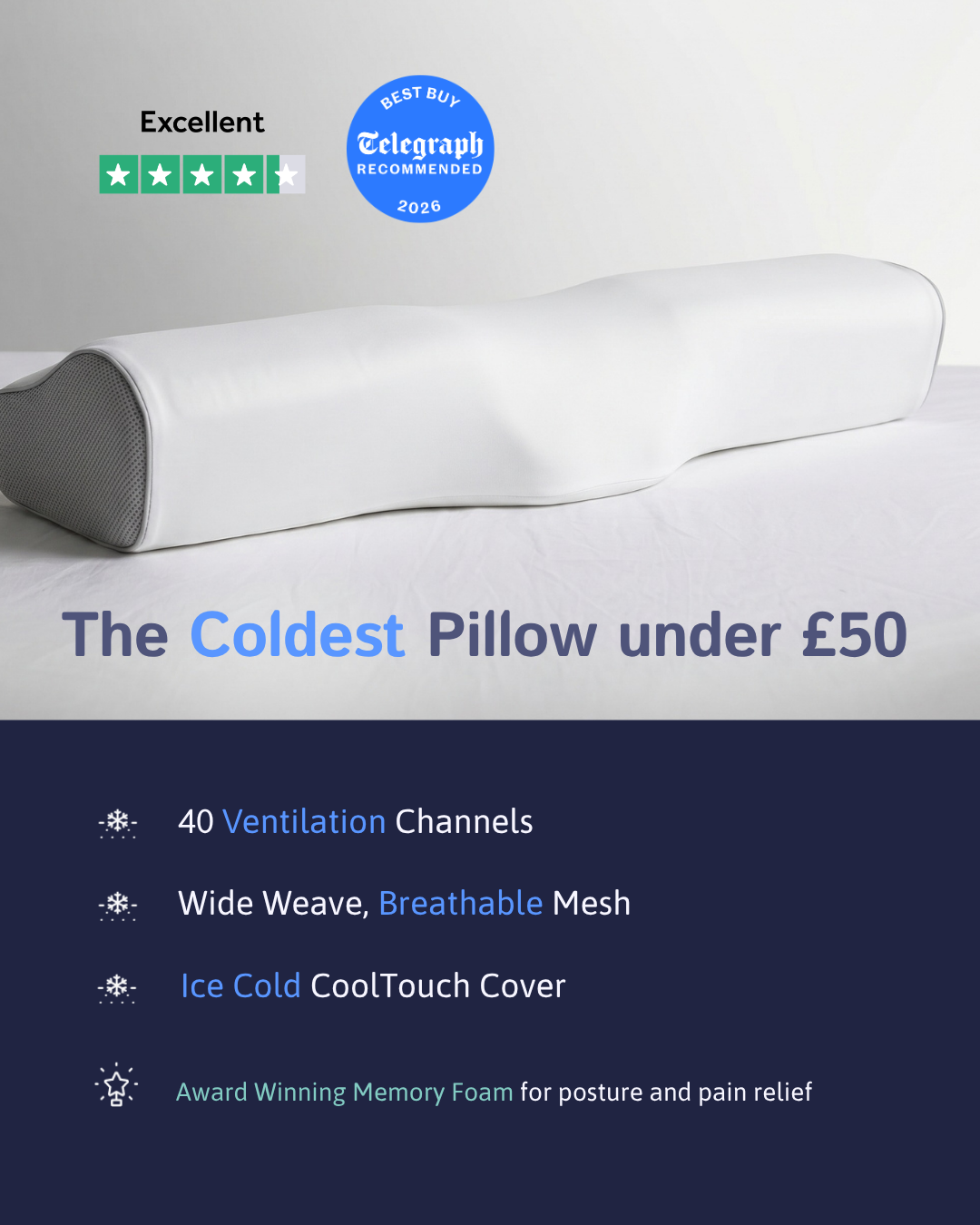 Neck Pain Relief with the Groove Pillow Facebook ad: Better Sleep Starts Here