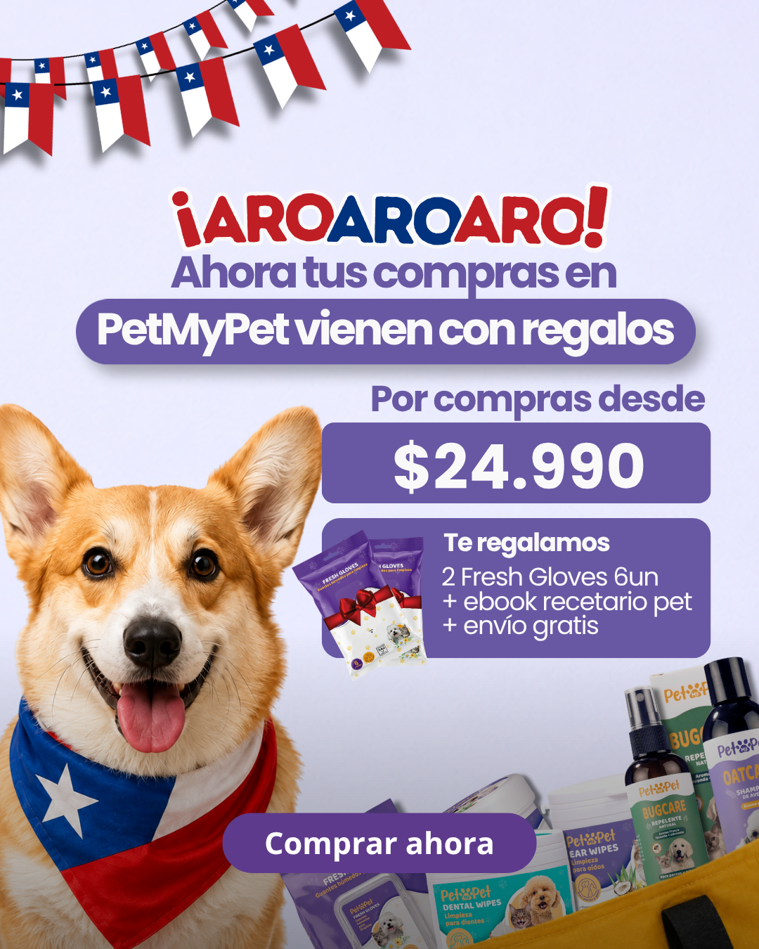 PetmyPet Facebook ad: Productos de higiene natural para perros y gatos en Chile…