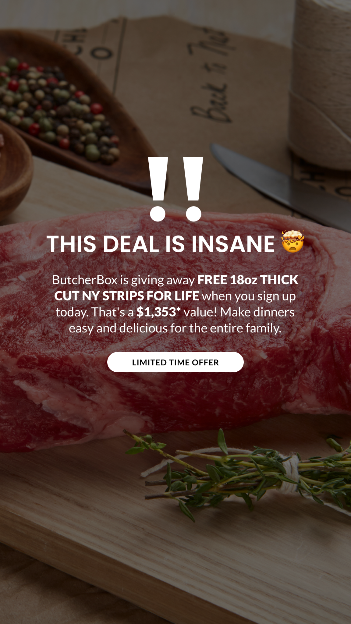 ButcherBox Facebook ad