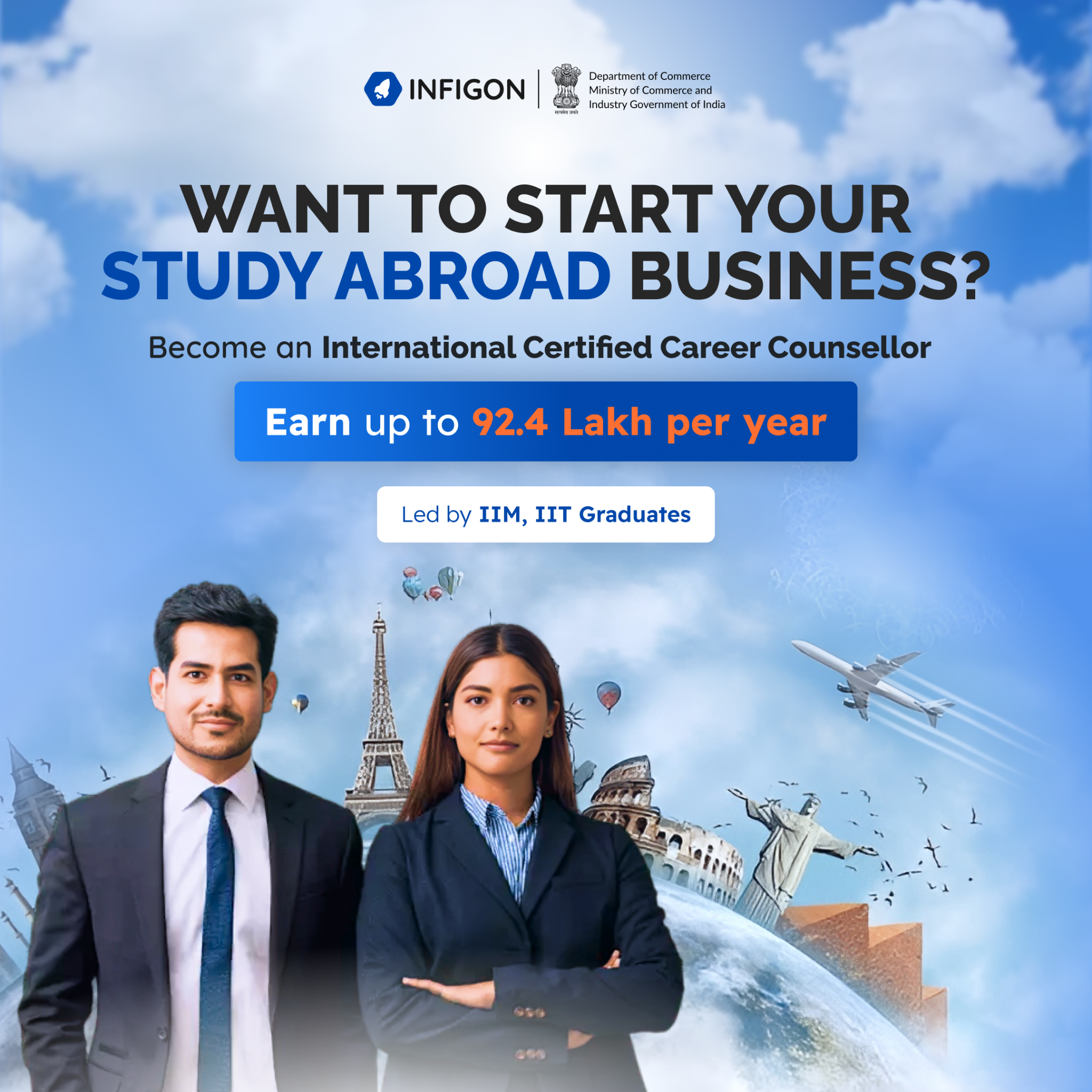 Infigon Futures Facebook ad: Step into your future as a Certified International…