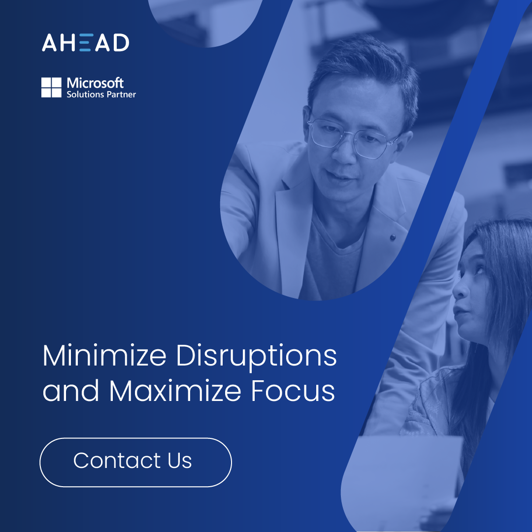 AHEAD Managed Services Facebook ad: Minimize Downtime-Accelerate Your Focus