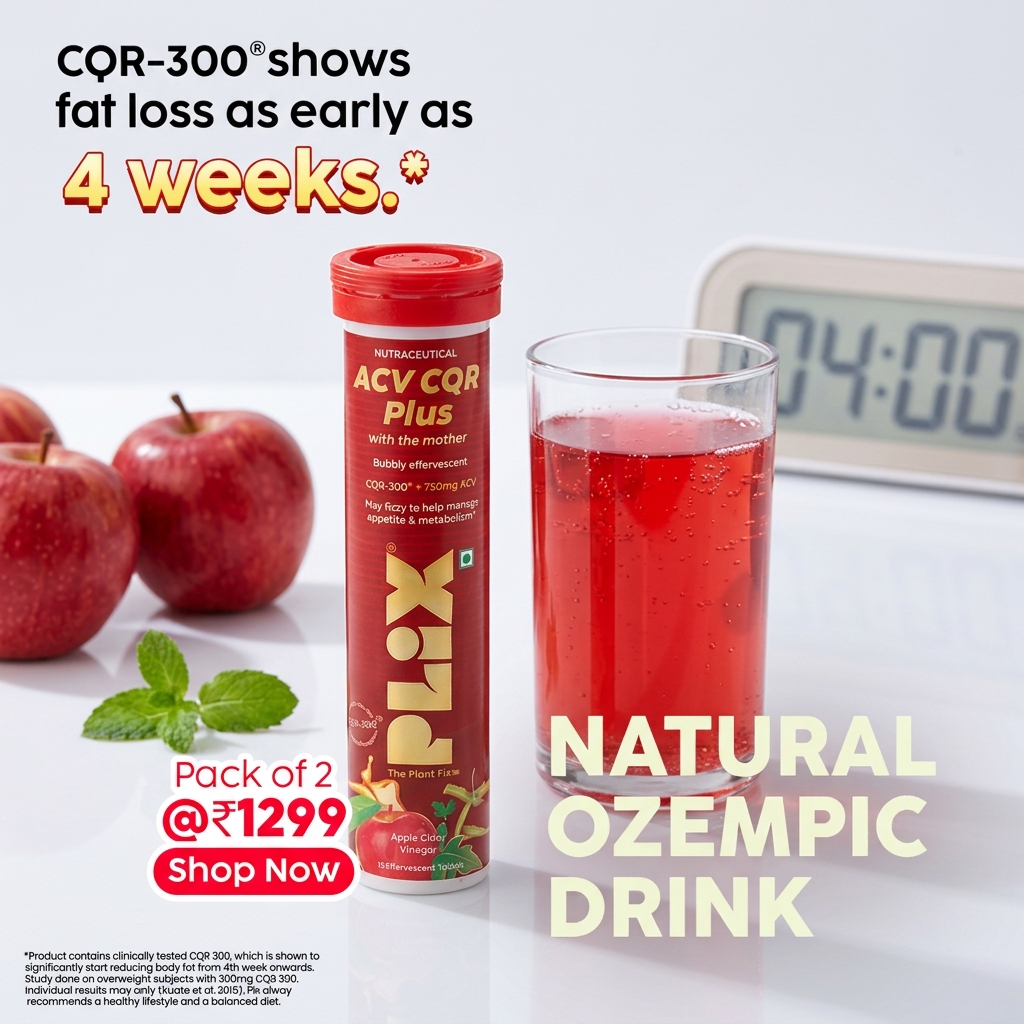 Plix Facebook ad: ACV CQR Plus Effervescent for Fat Reduction & Weight…