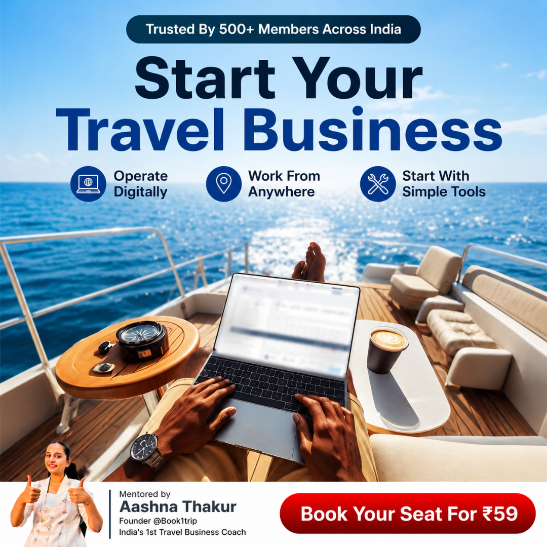 Book1Trip Facebook ad: Start Your Travel Business From Anywhere