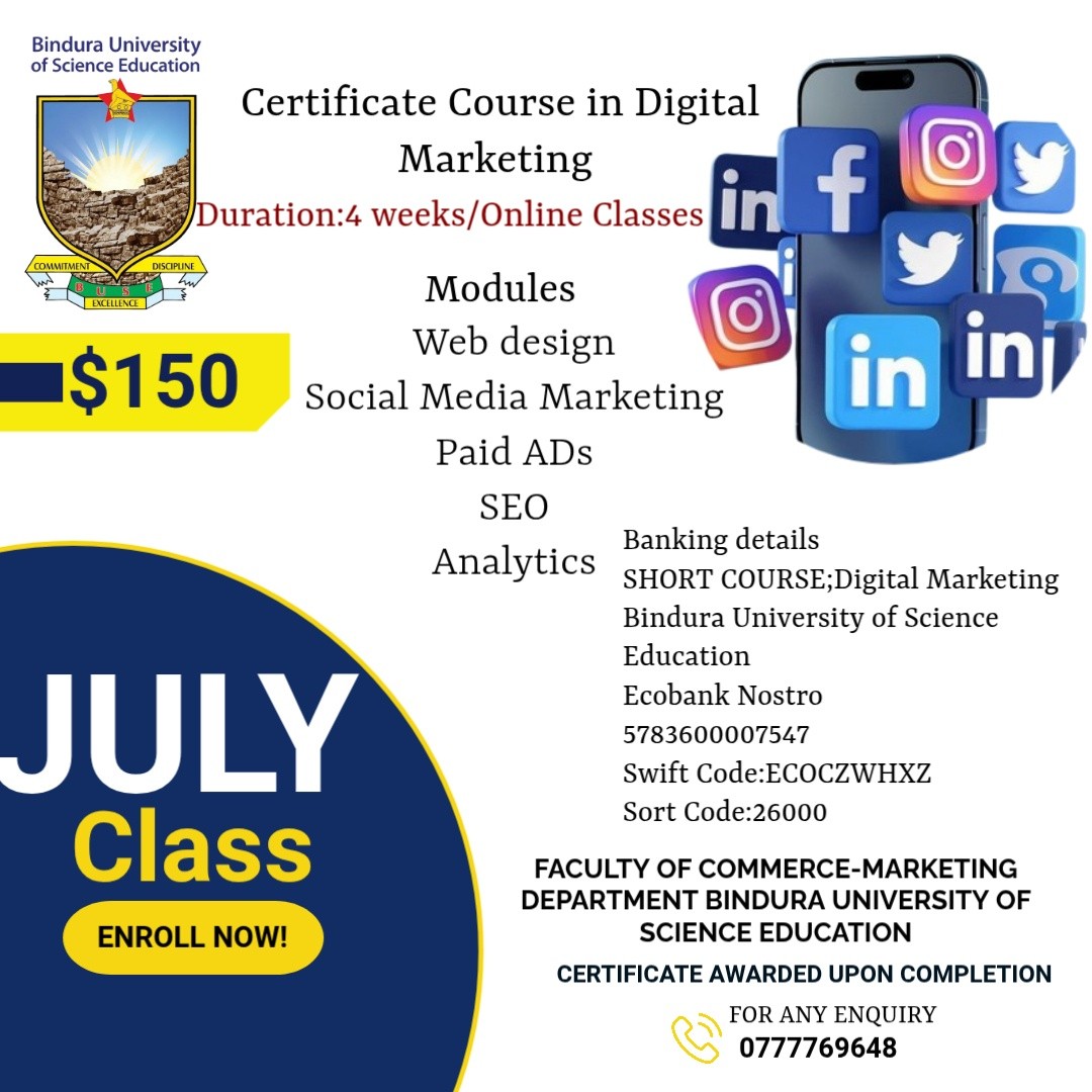 BUSE: Marketing Short Courses Facebook ad: July Short Courses