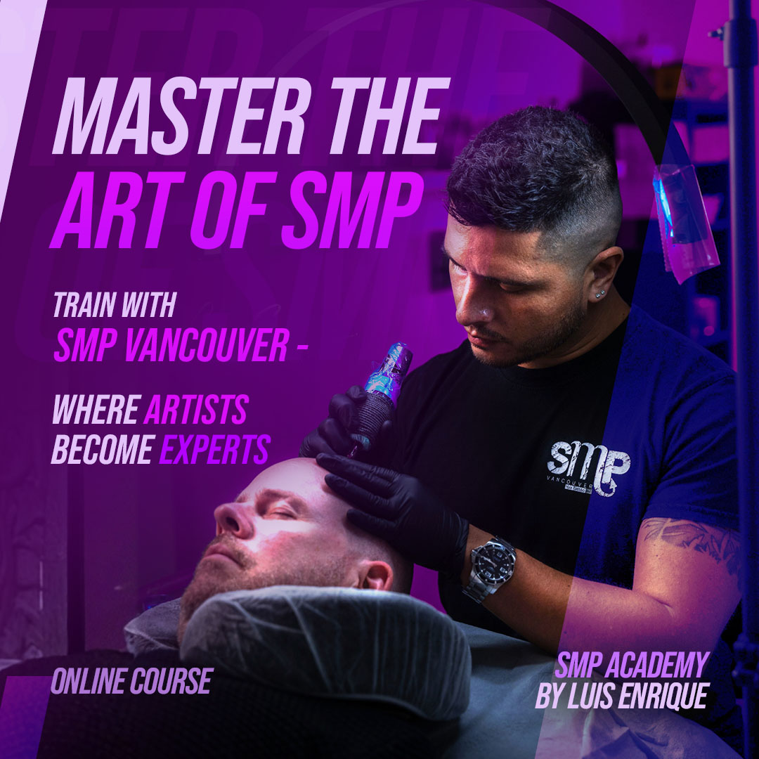 SMP Vancouver- Luis Enrique Facebook ad: Want to Earn 5 Figures a Month? Try Scalp Tattooing!