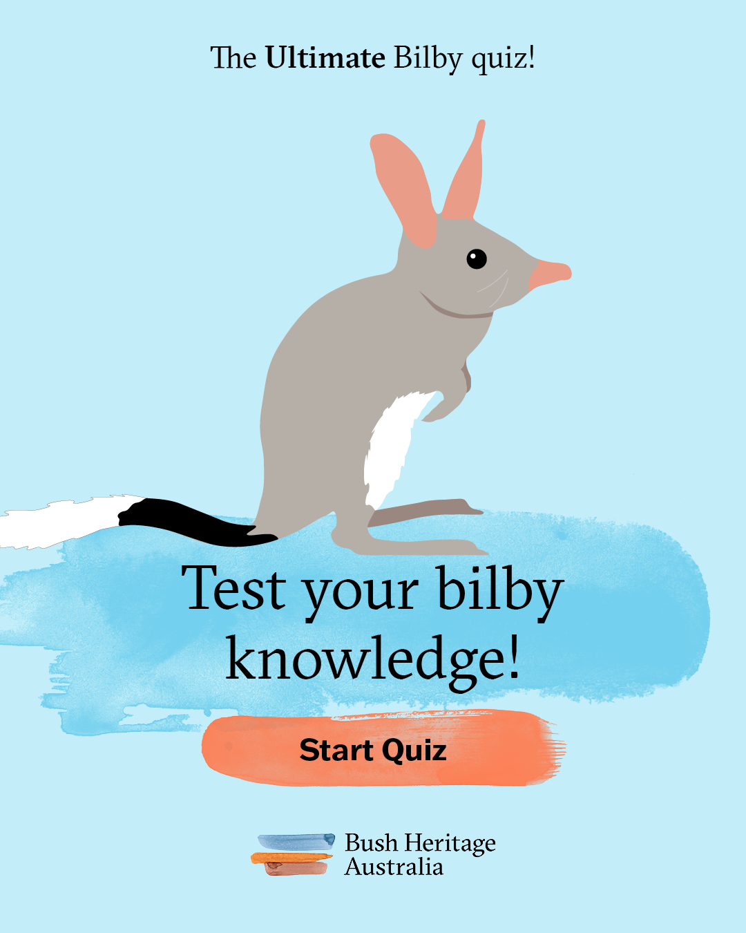 Bush Heritage Australia Facebook ad: Take the quiz and test your bilby knowledge!