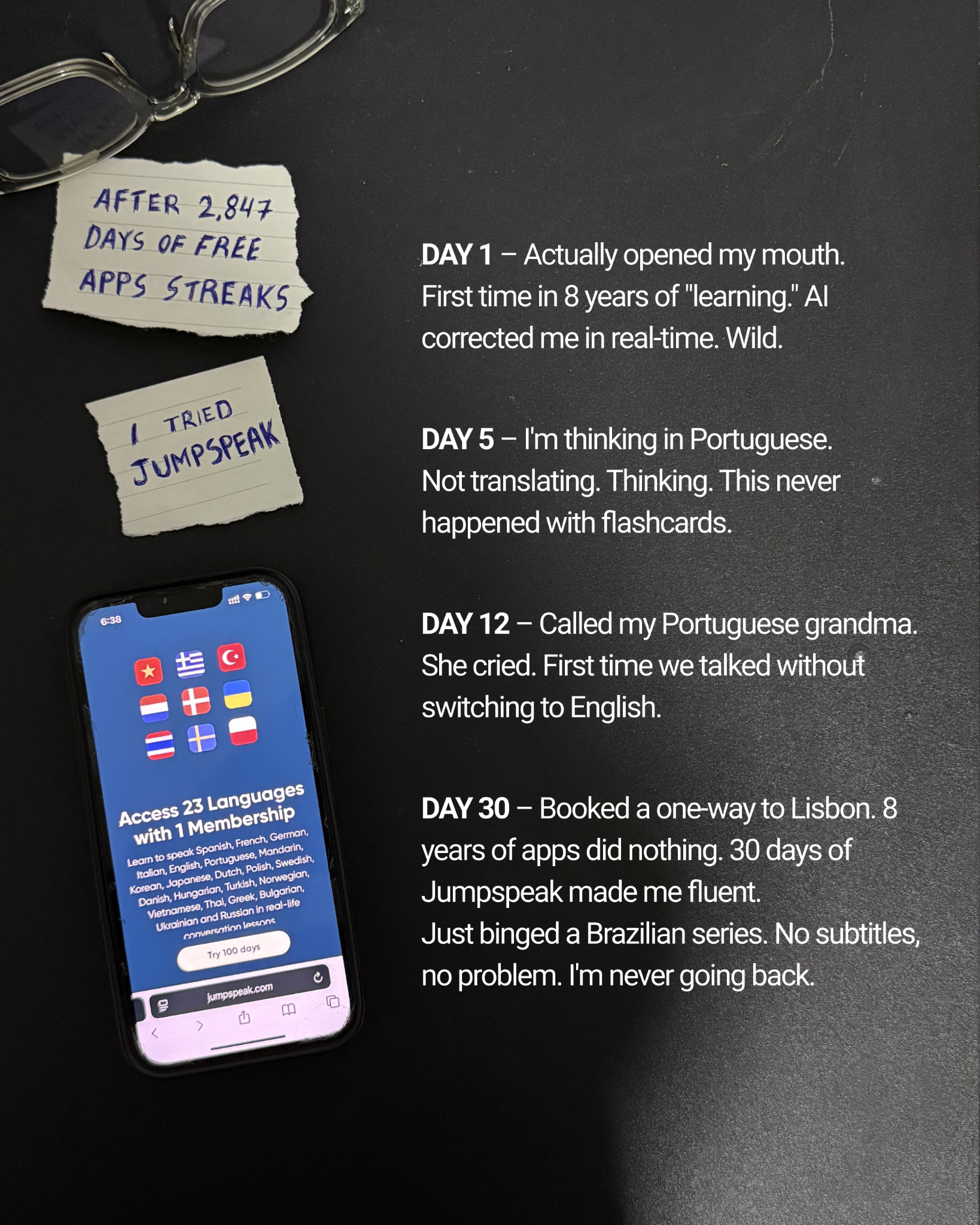 Jumpspeak Facebook ad