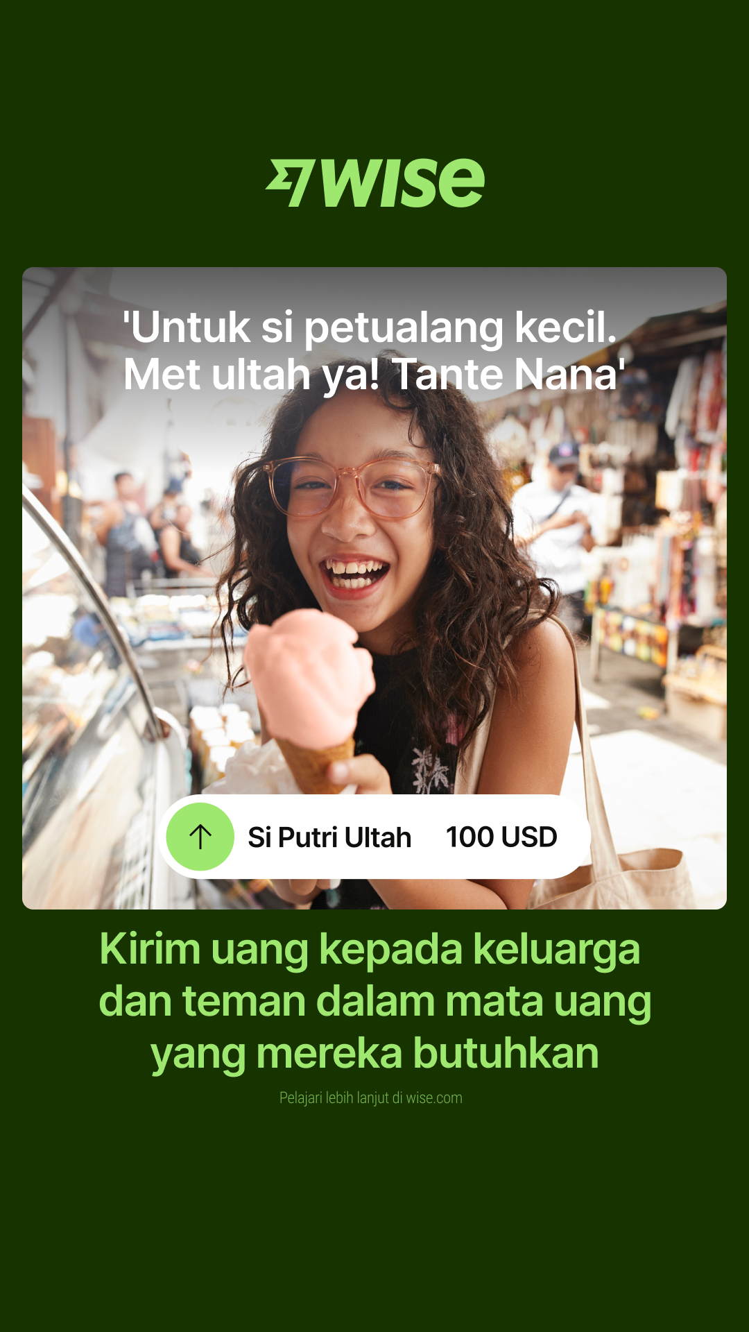 Wise Facebook ad