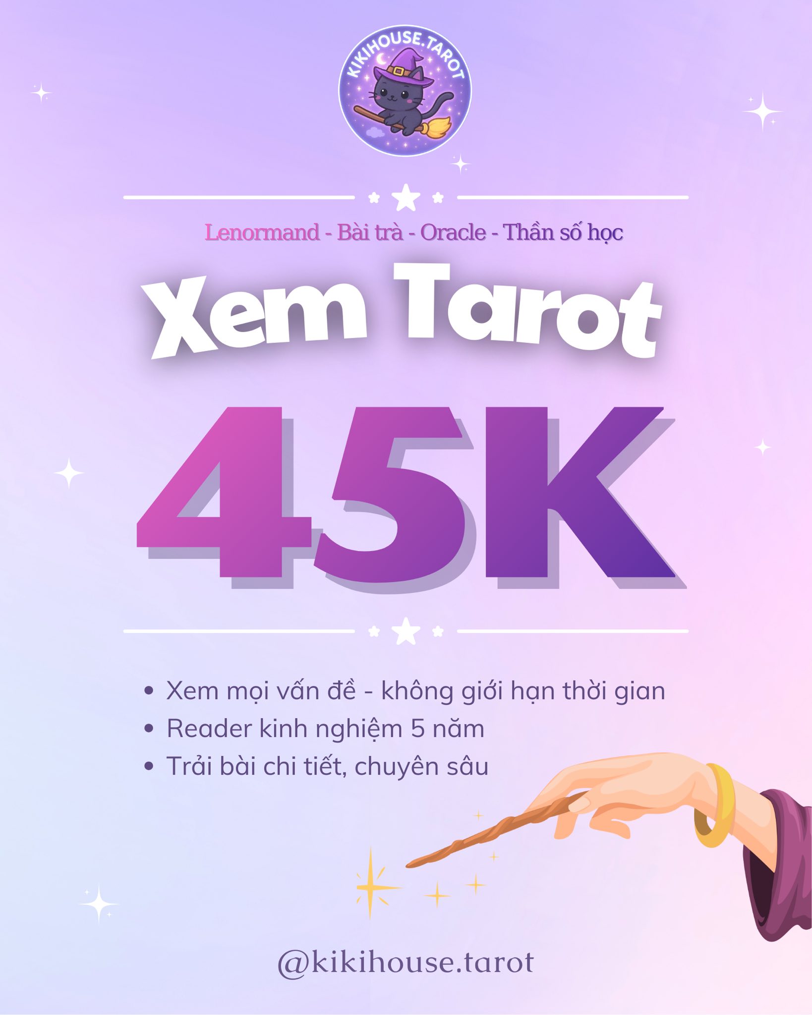 Kikihouse.tarot Facebook ad: Xem Tarot để giải đáp các khúc mắc…