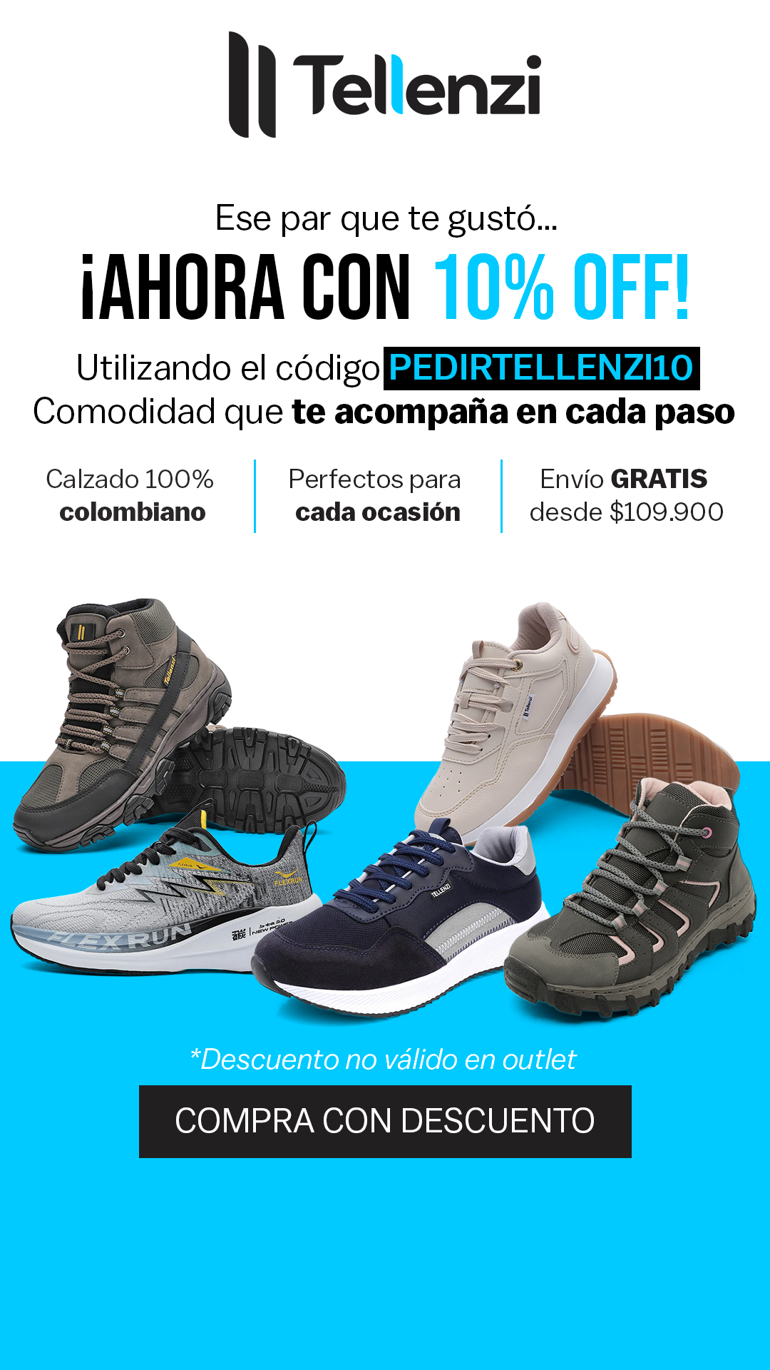 Tellenzi.com Facebook ad: PEDIRTELLENZI10
