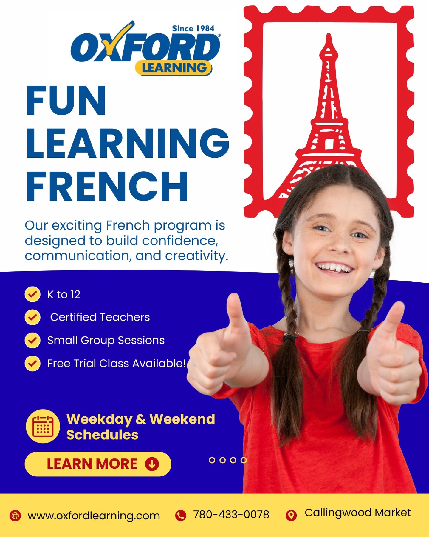 Oxford Learning Facebook ad: Edmonton Callingwood Tutoring - Oxford Learning