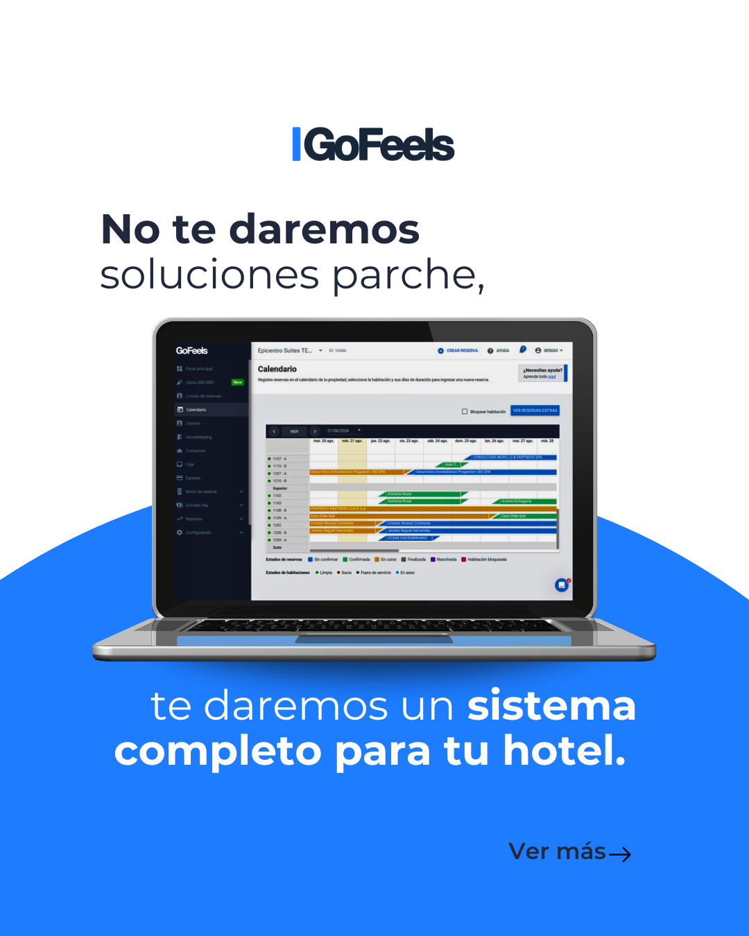GoFeels Facebook ad: ¿Gestionar tu hotel es un caos?