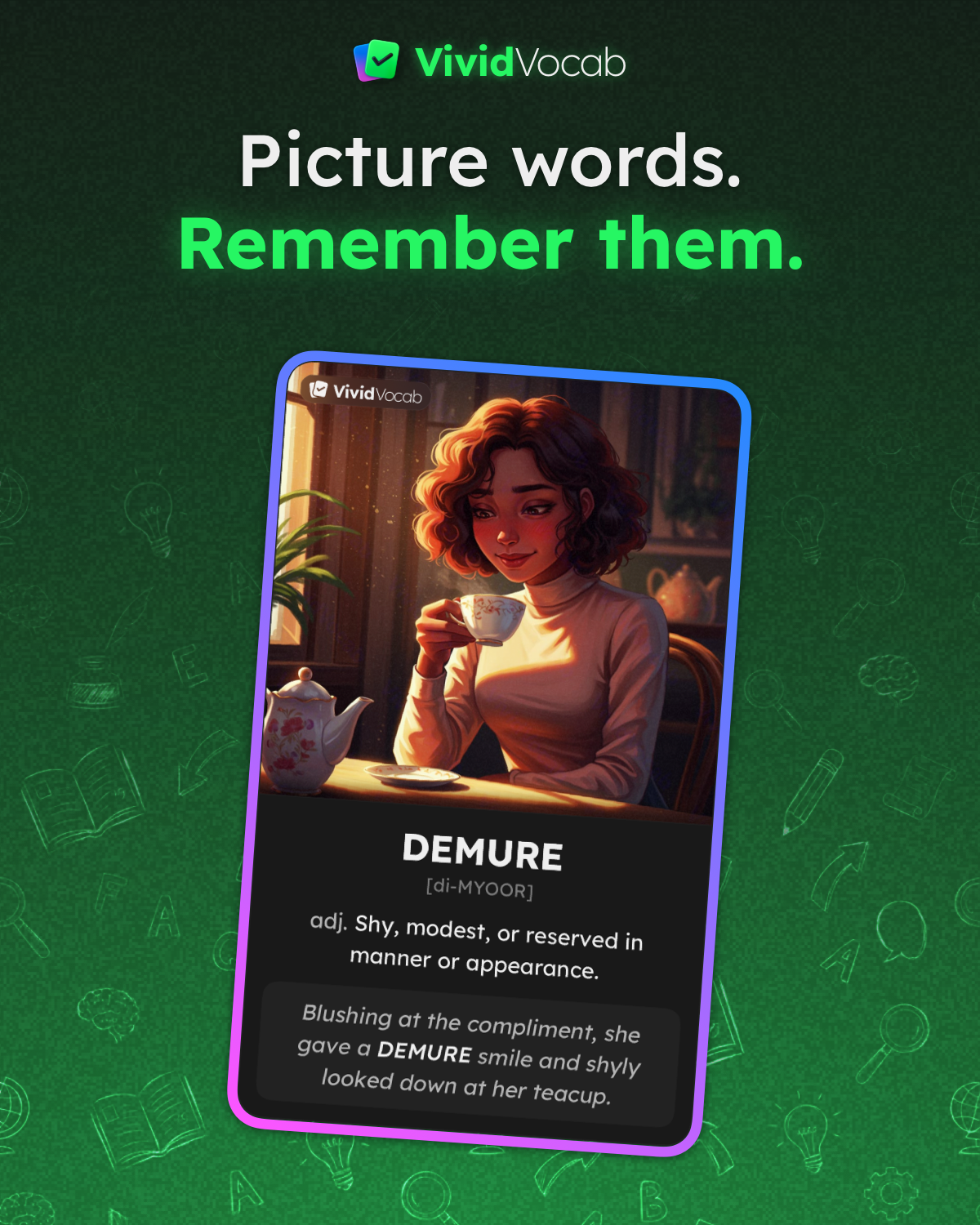 VividVocab Facebook ad: Remember Every Word
