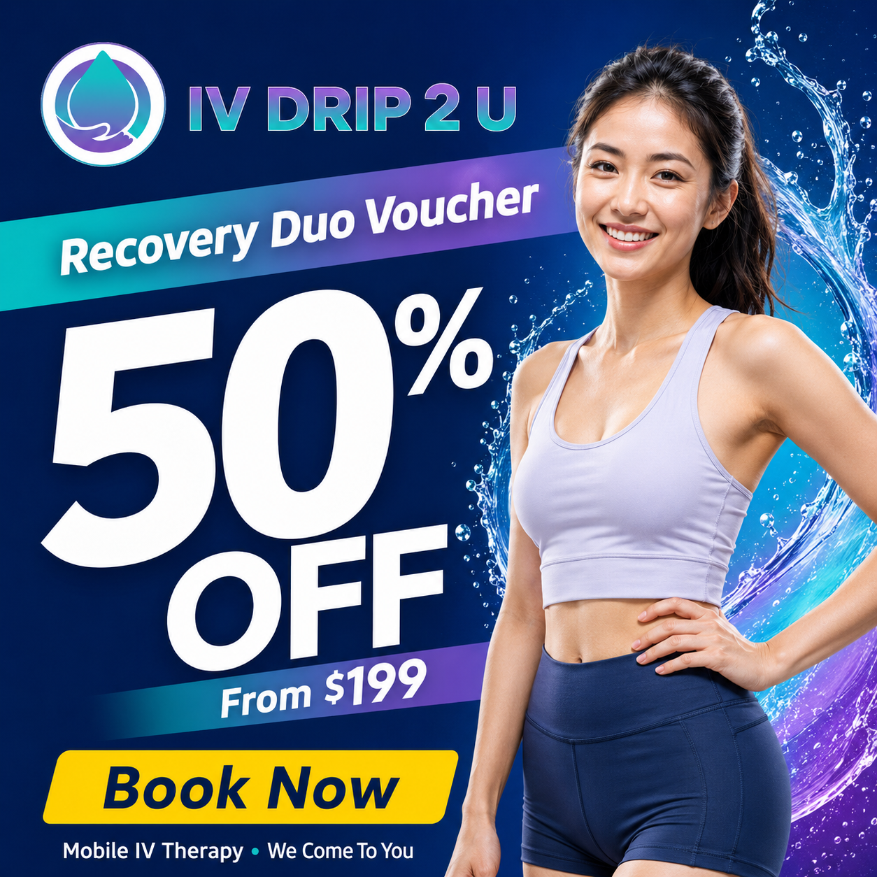IV Drip 2 U Facebook ad: Call Now: Buy 1 IV, Get 1 50% OFF!