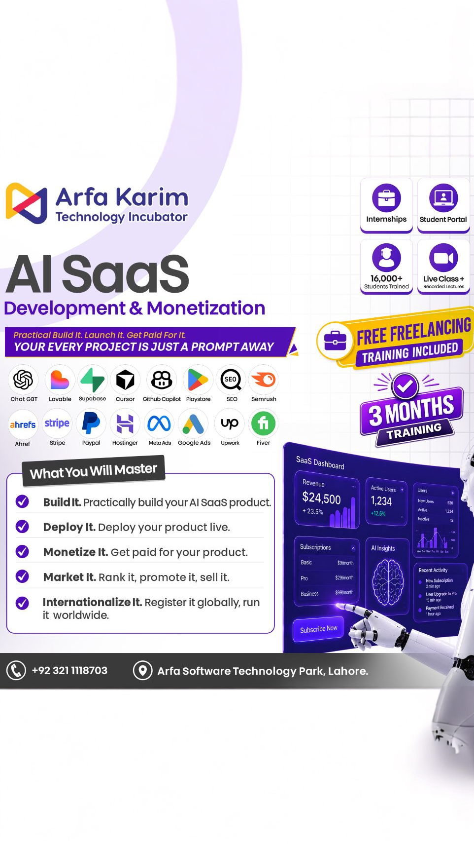 Arfa Karim Technology Incubator Facebook ad