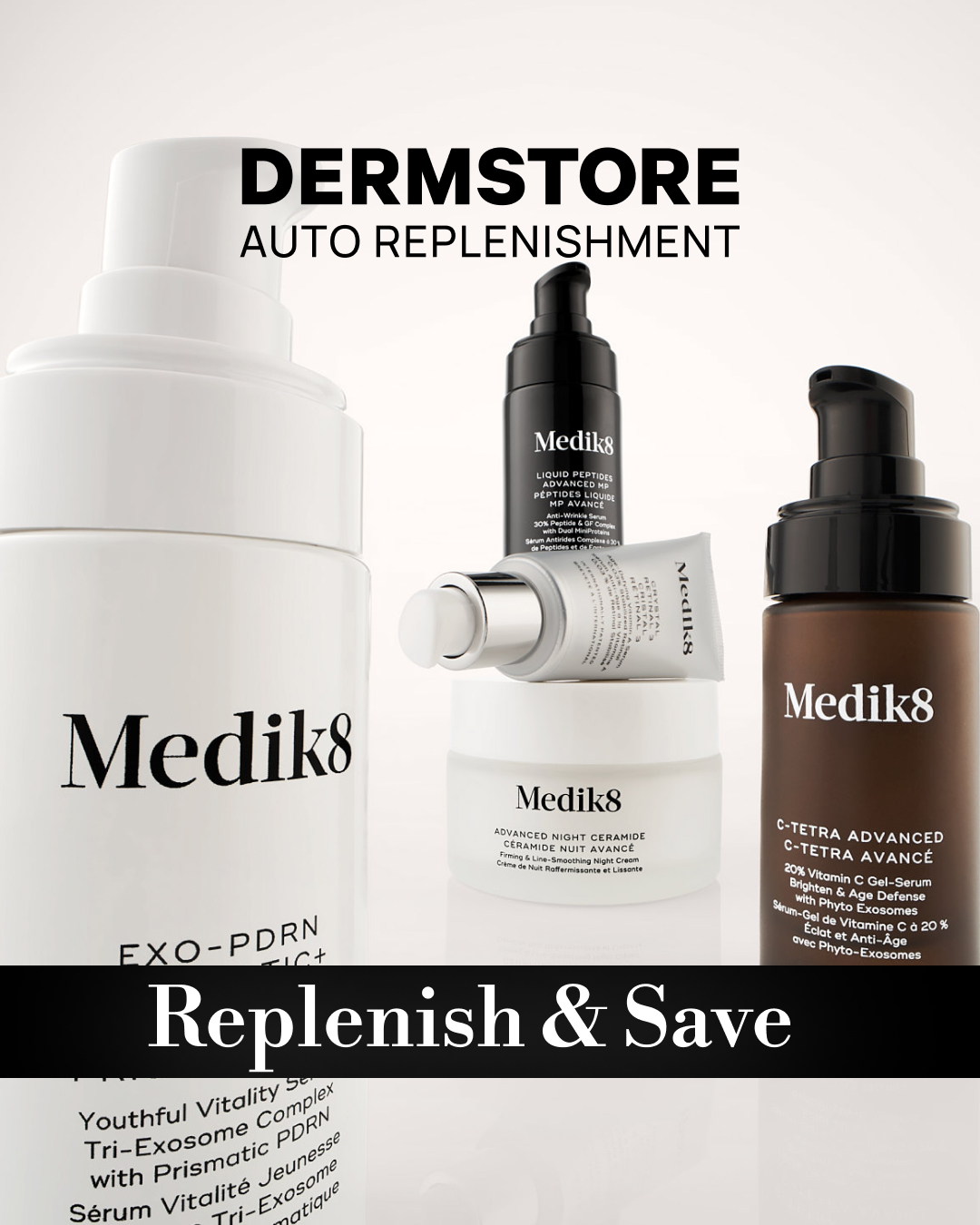 Dermstore Facebook ad: Never Run Out Again