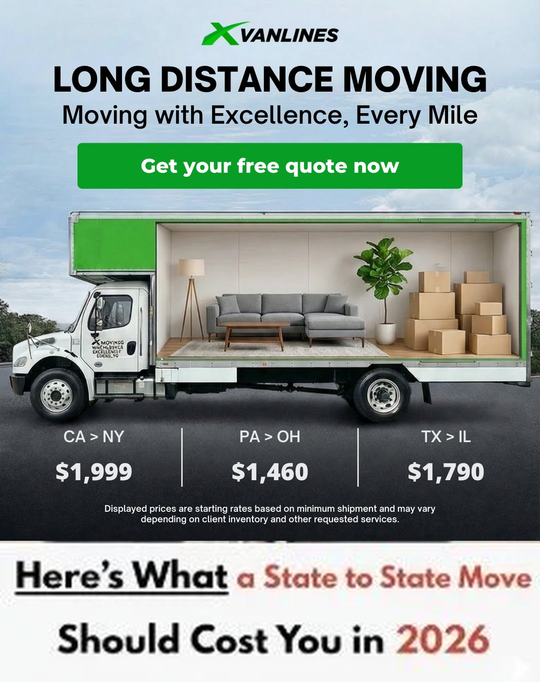 X VAN LINES LLC Facebook ad