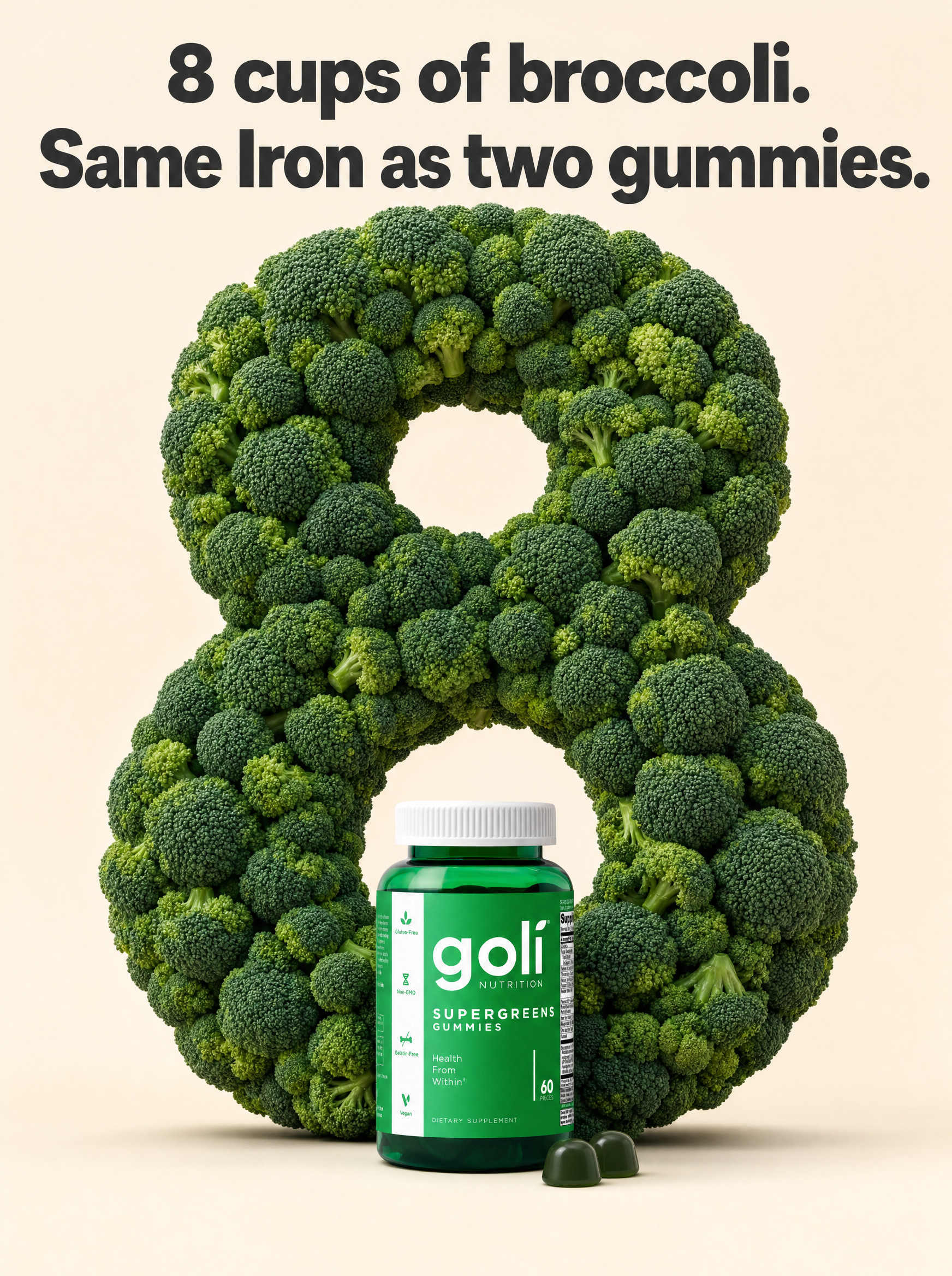 Goli Facebook ad: More Thiamin Than 52 Cups of Spinach