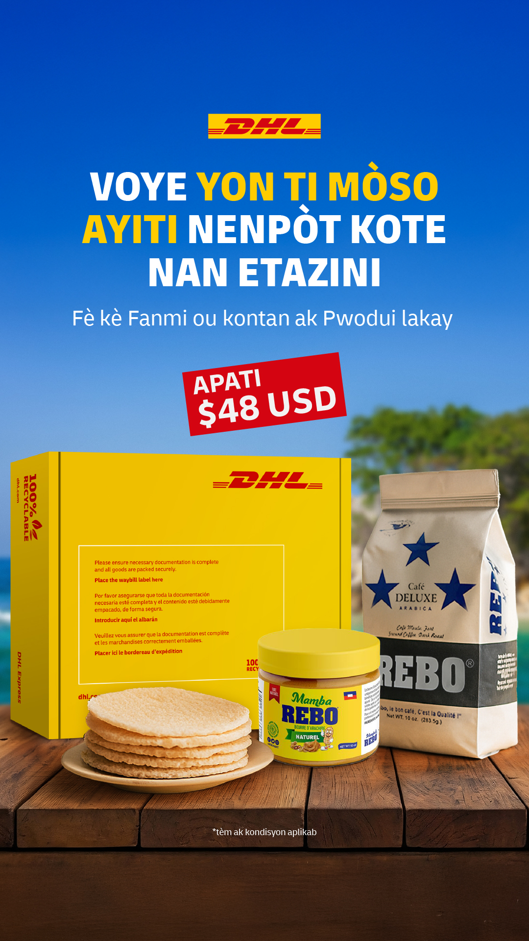 DHL Express Facebook ad: DHL rapproche votre île