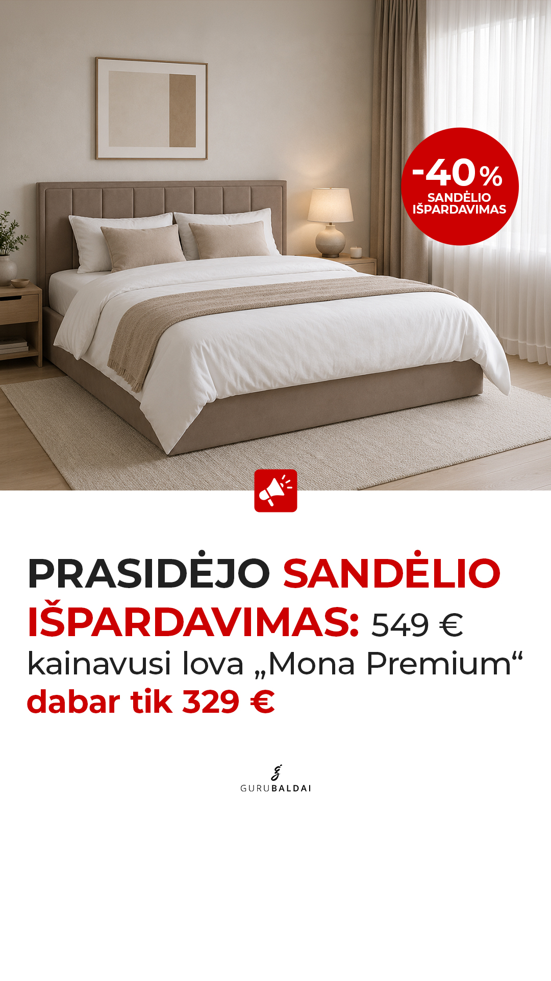 GuruBaldai.lt Facebook ad