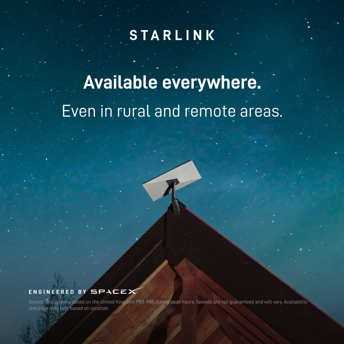 Starlink Facebook ad: Order online in minutes.