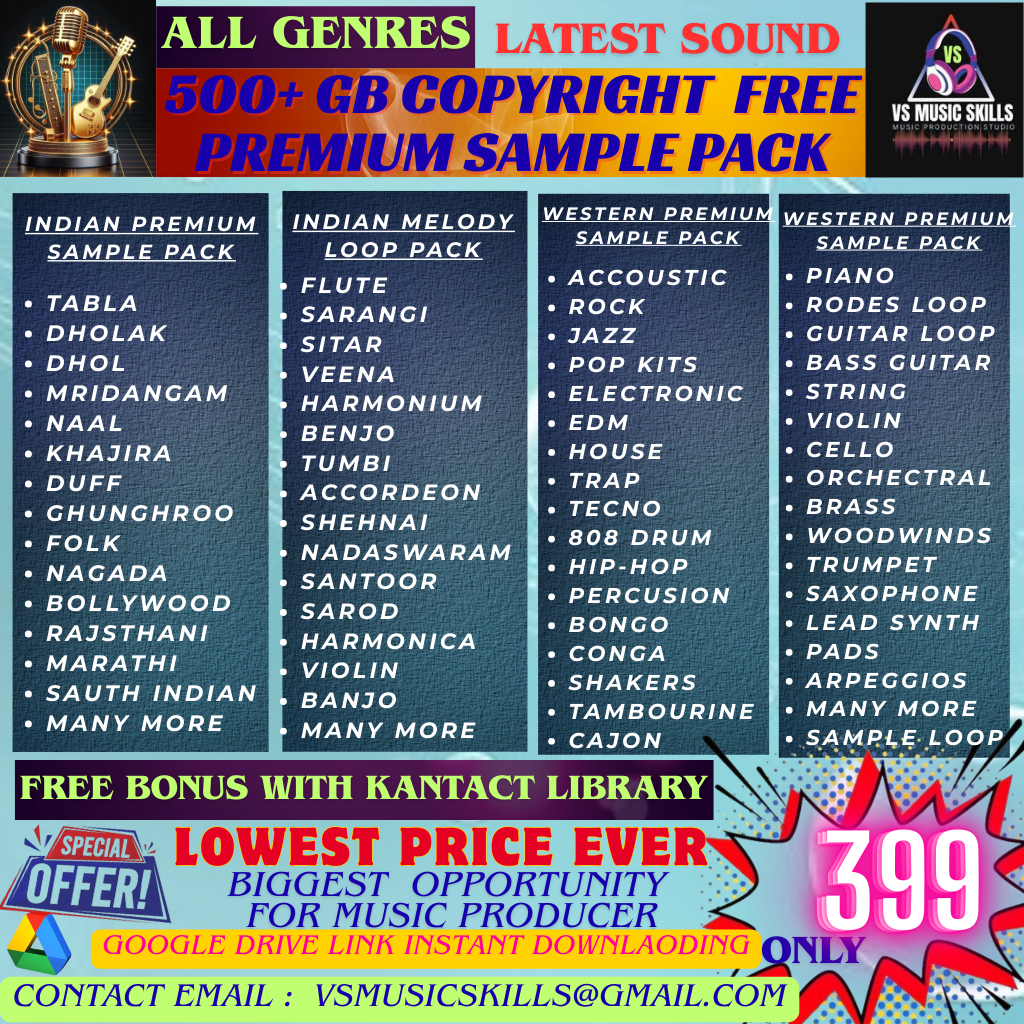 VS Music Skills Facebook ad: Complete Music Production Bundle, 2TB Data 50% Discount…