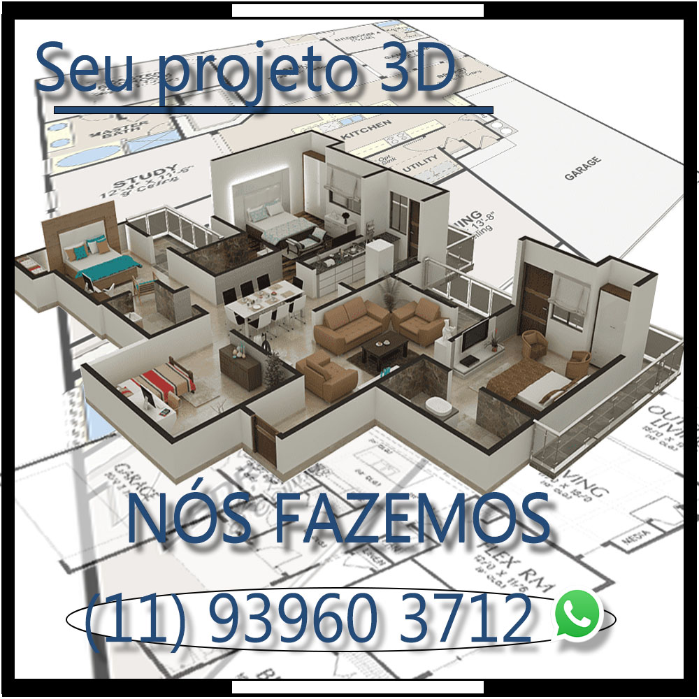 Sala 3D Facebook ad: Projetos e plantas em AutoCad, PLanta humanizada, Passeio…