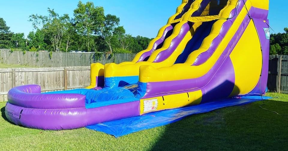 Geaux Inflatables LLC Facebook ad: Bounce House and Wet/Dry Slide rentals serving the…