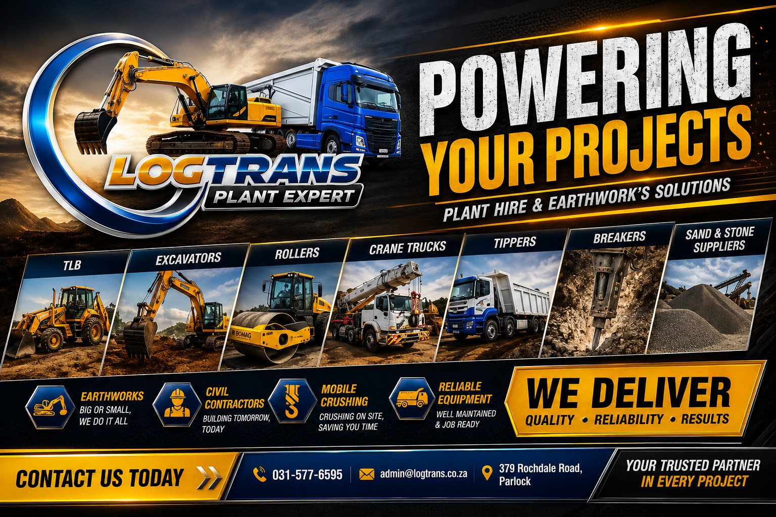 Logtrans - Plant Hire Facebook ad: At LOGTRANS Plant Expert, we deliver reliable equipment…
