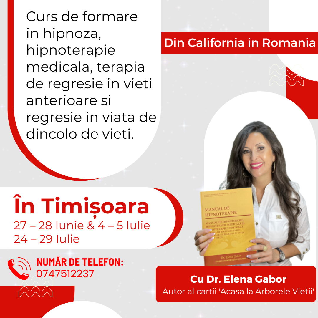 Dr Elena Gabor - Medical Hypnotherapy Facebook ad: Formare in regresii in vieti anterioare