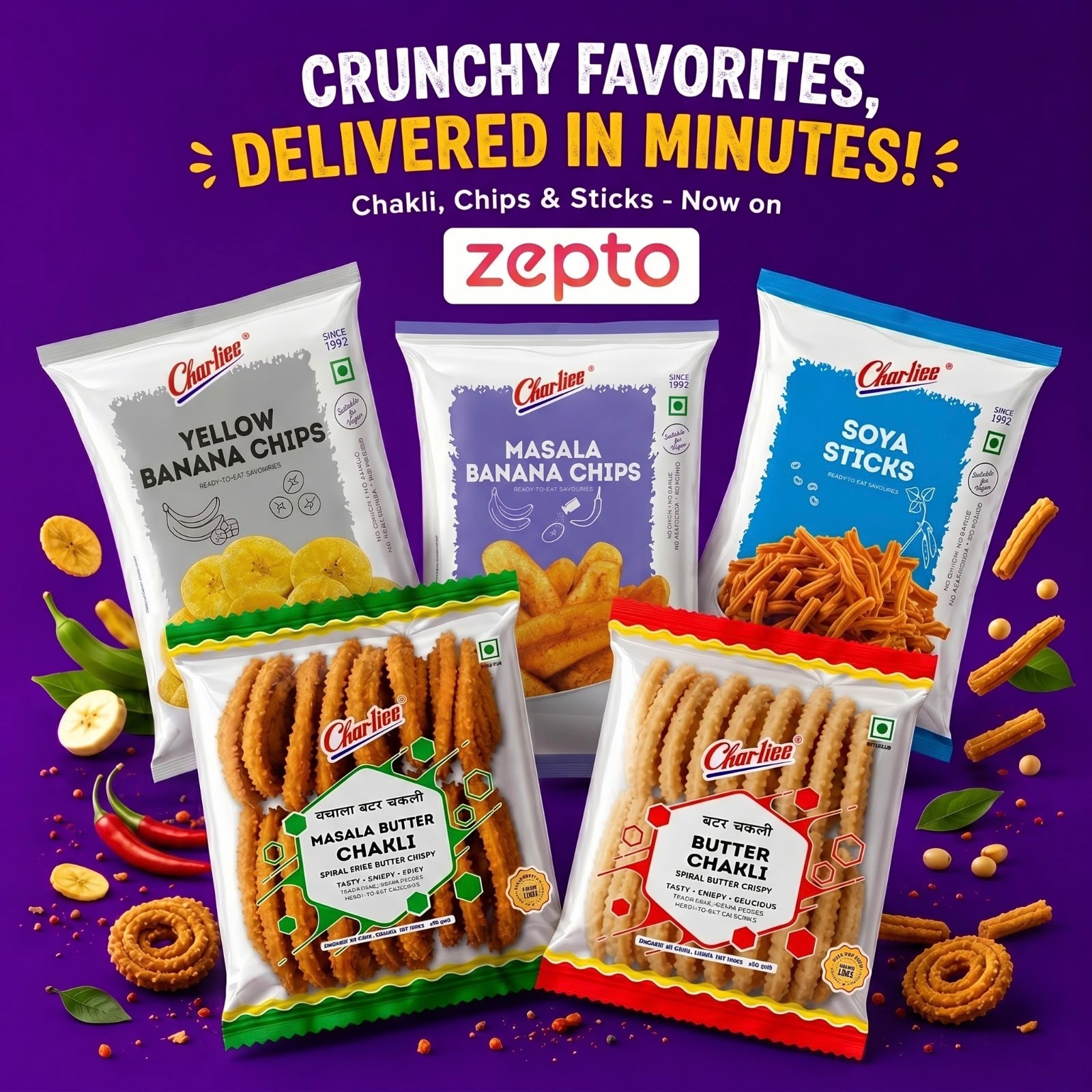 Charliee Chikki Facebook ad: Welcome to Zepto, India's Fastest Online Grocery Delivery…