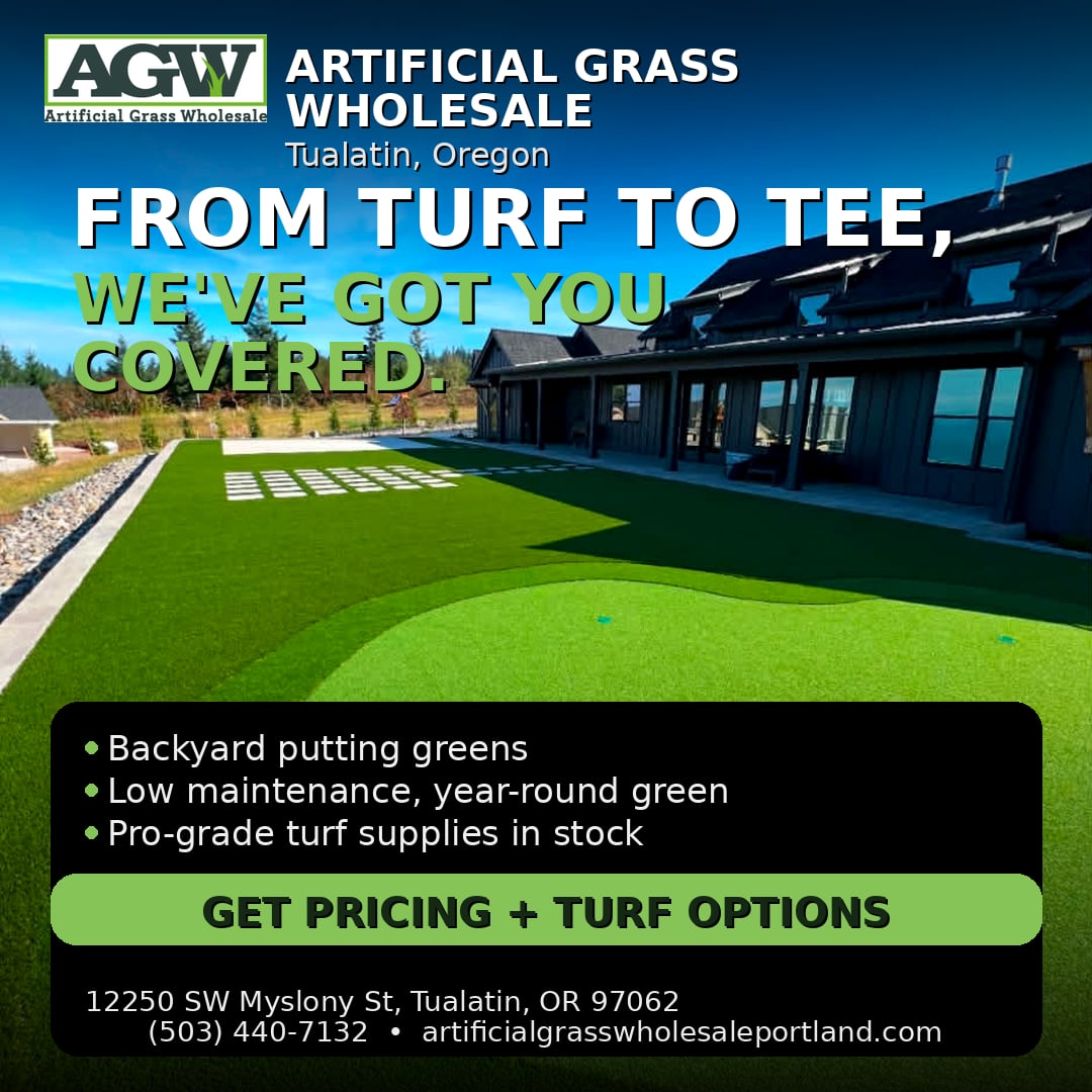 Artificial Grass Wholesale Facebook ad: Tired of muddy patches, brown spots, and endless…