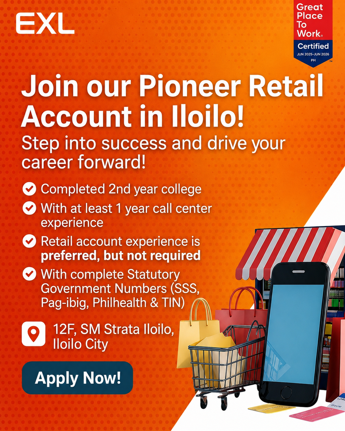 EXL Philippines Facebook ad: EXL Iloilo is Hiring: Retail Account