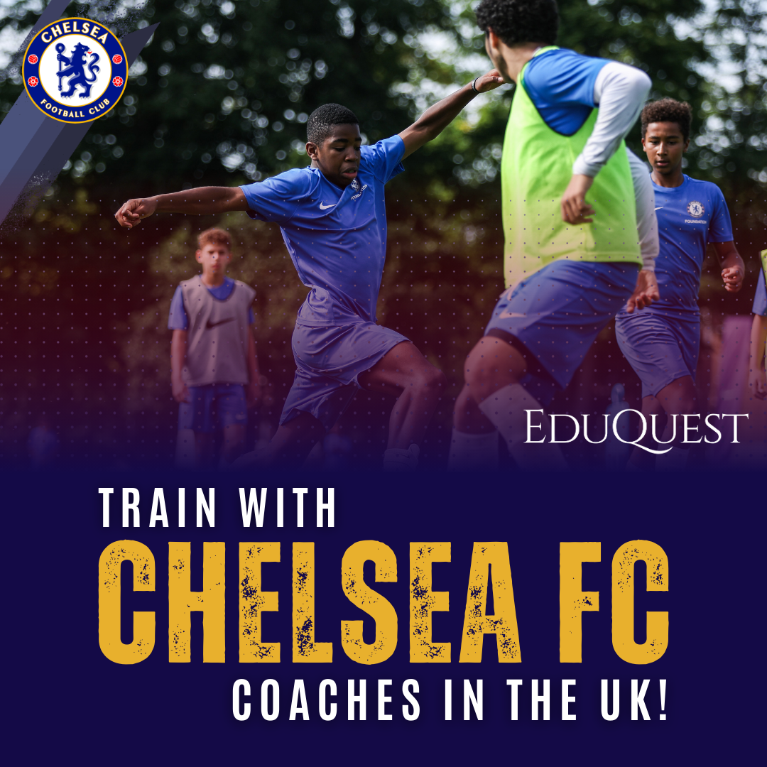 EduQuest Facebook ad: Train with official Chelsea FC coaches in the…