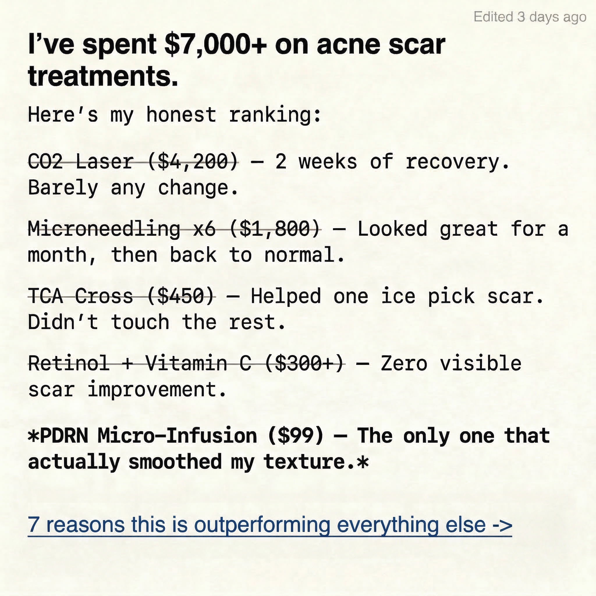 DERM Skincare Facebook ad