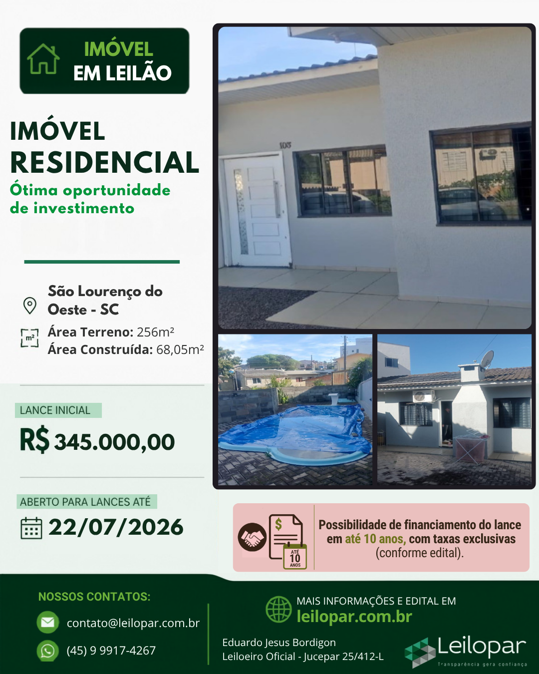 Leilopar Leilões Facebook ad: Acesse o site.