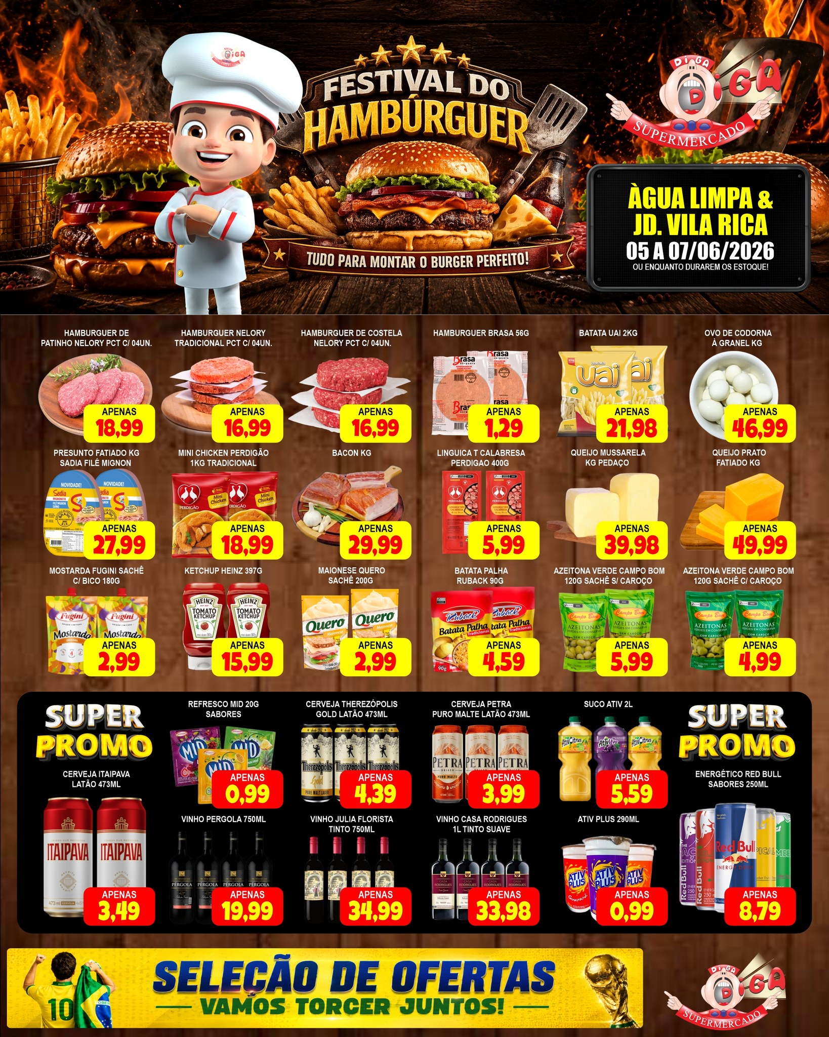 Diga Supermercados Facebook ad: SELEÇÃO DE OFERTAS + FESTIVAL DE HAMBÚRGUER é…