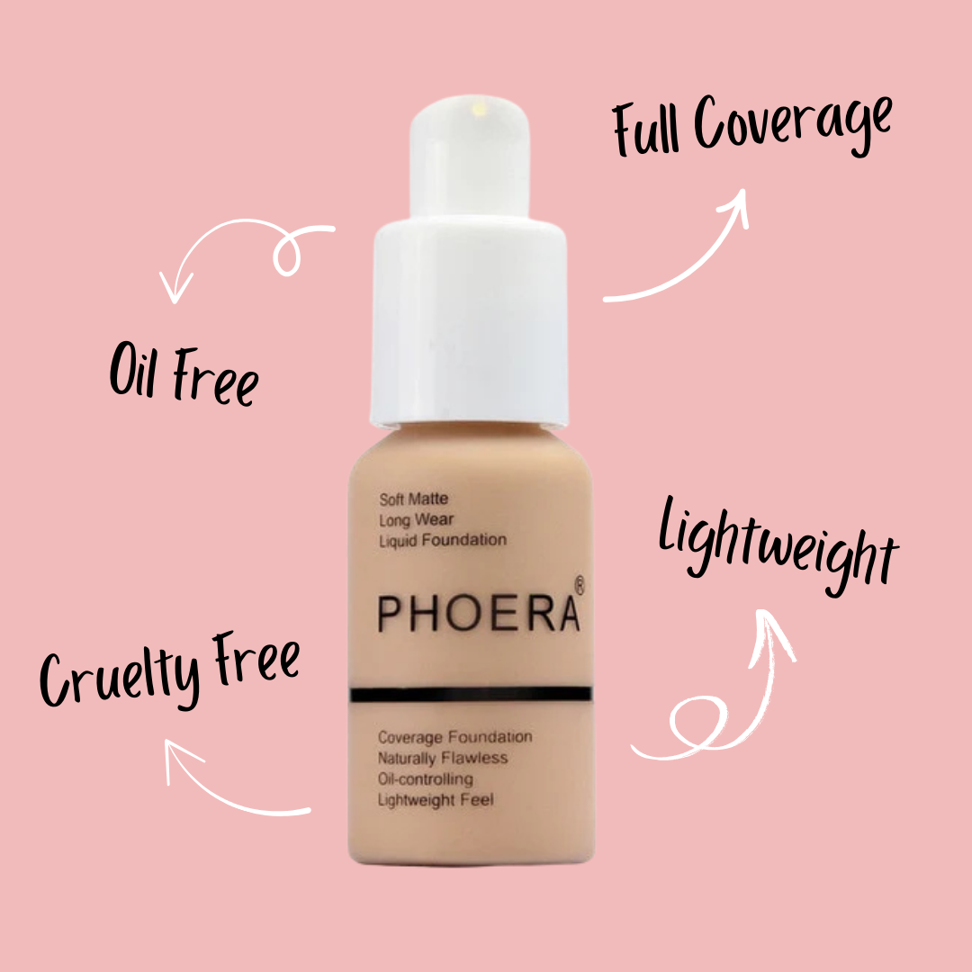 Get Phoera Facebook ad: 55% Off - No Caking & Cracking with Full Coverage