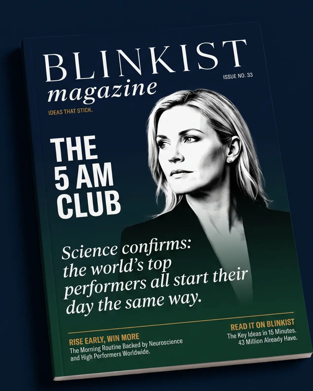 Blinkist Facebook ad: Thousands Swear By The 5 AM Club Morning Routine. I Tried…