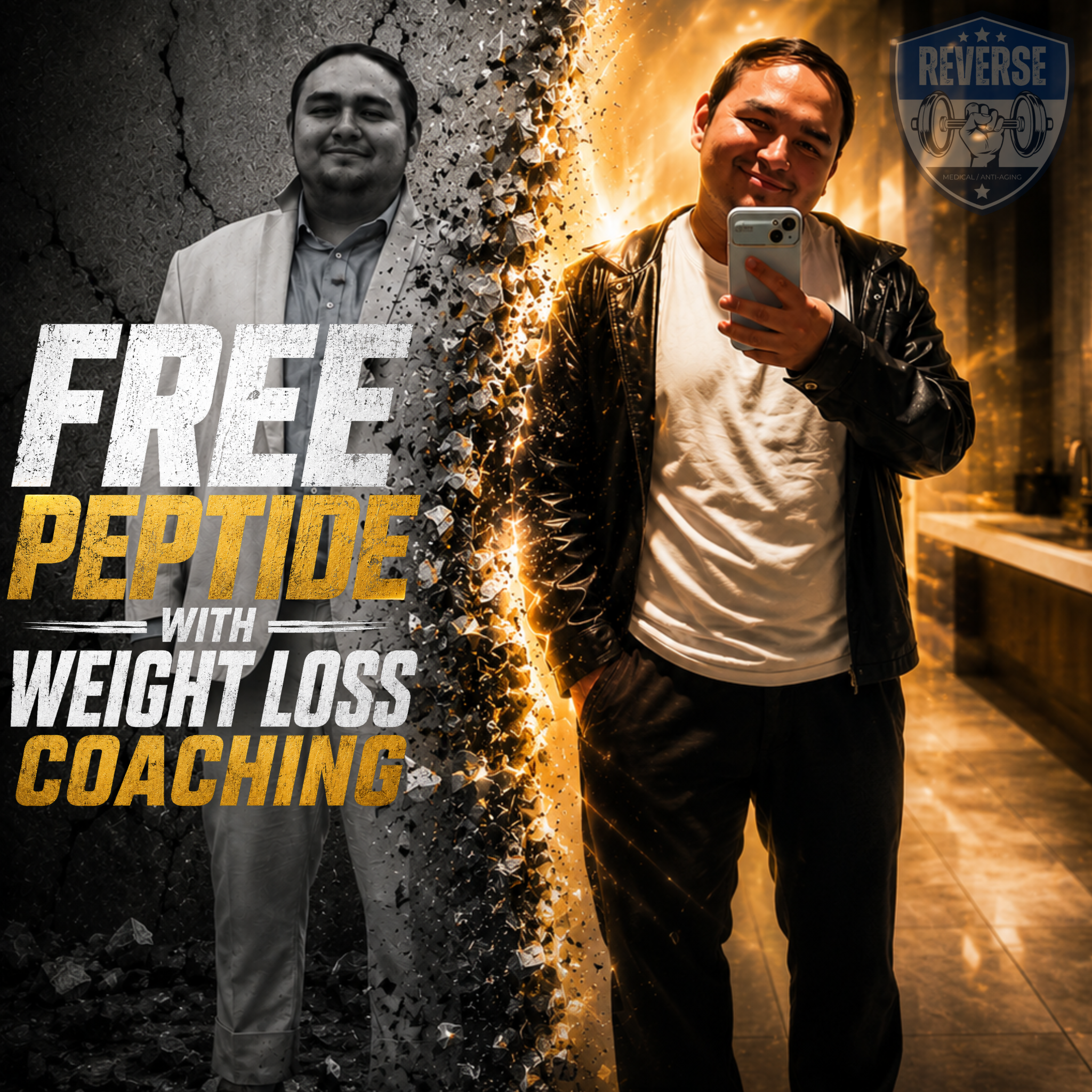 Dr. Rucker's Reverse Medical Facebook ad: FREE Peptide Trial with Weight Loss Order