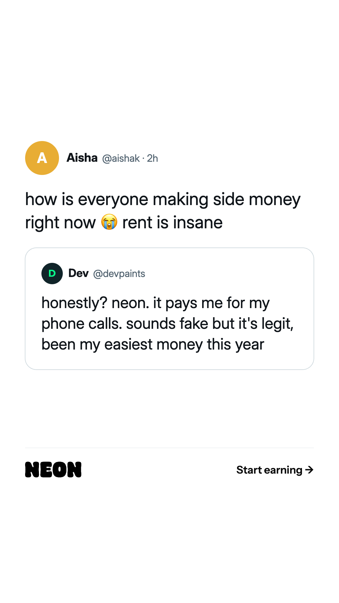 Neon Mobile Facebook ad