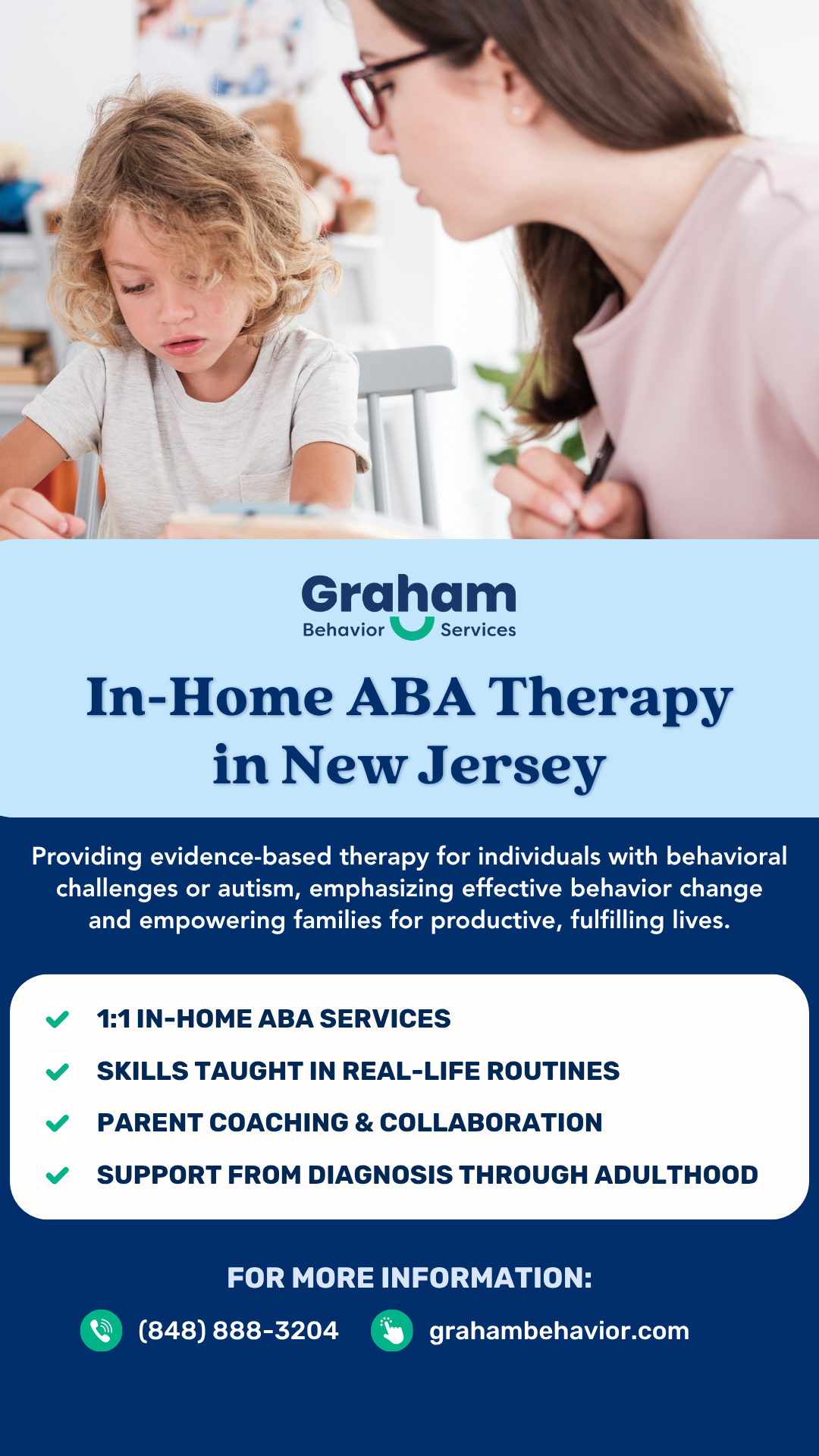 Graham Behavior Services Facebook ad: In-Home ABA Therapy in New Jersey