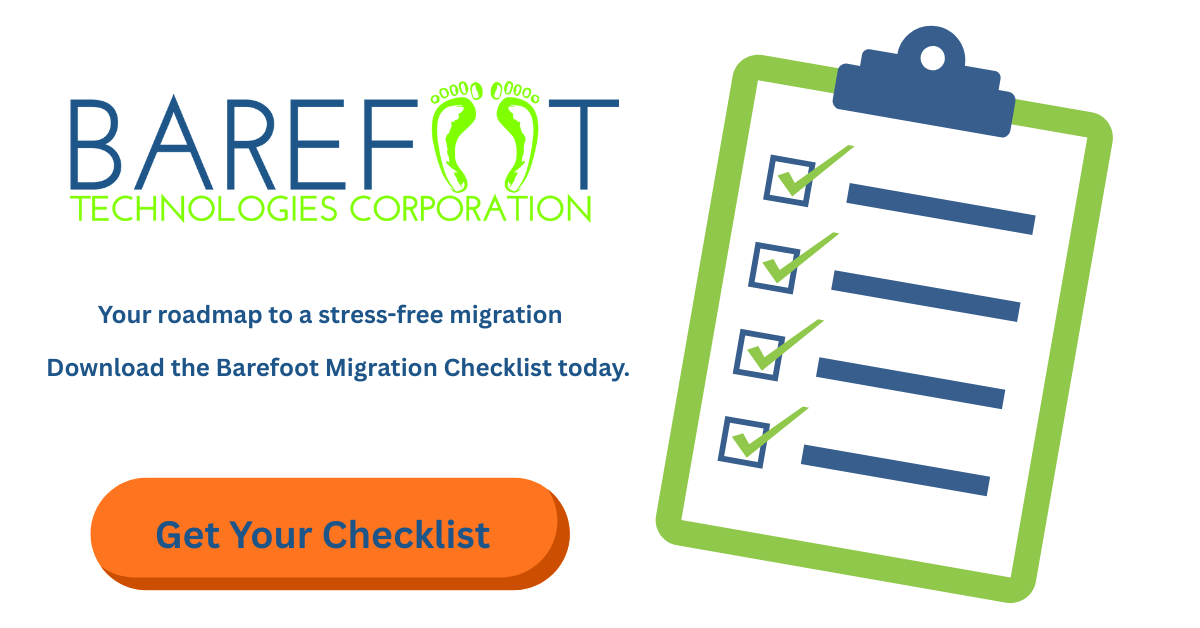 Barefoot Technologies Facebook ad: Ultimate PMS Migration Checklist | Barefoot