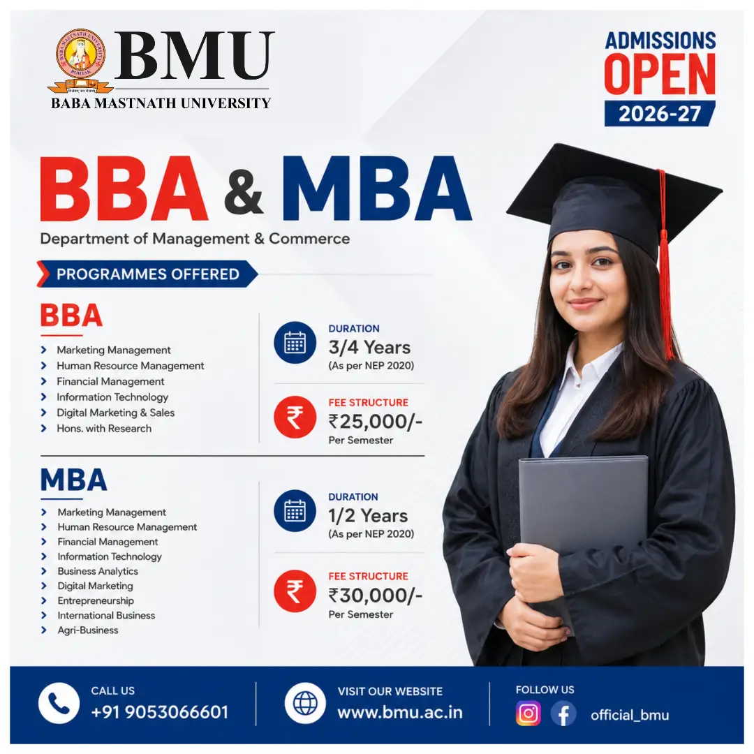 official_bmu Facebook ad: Admissions Open 2026-27 | BBA & MBA
