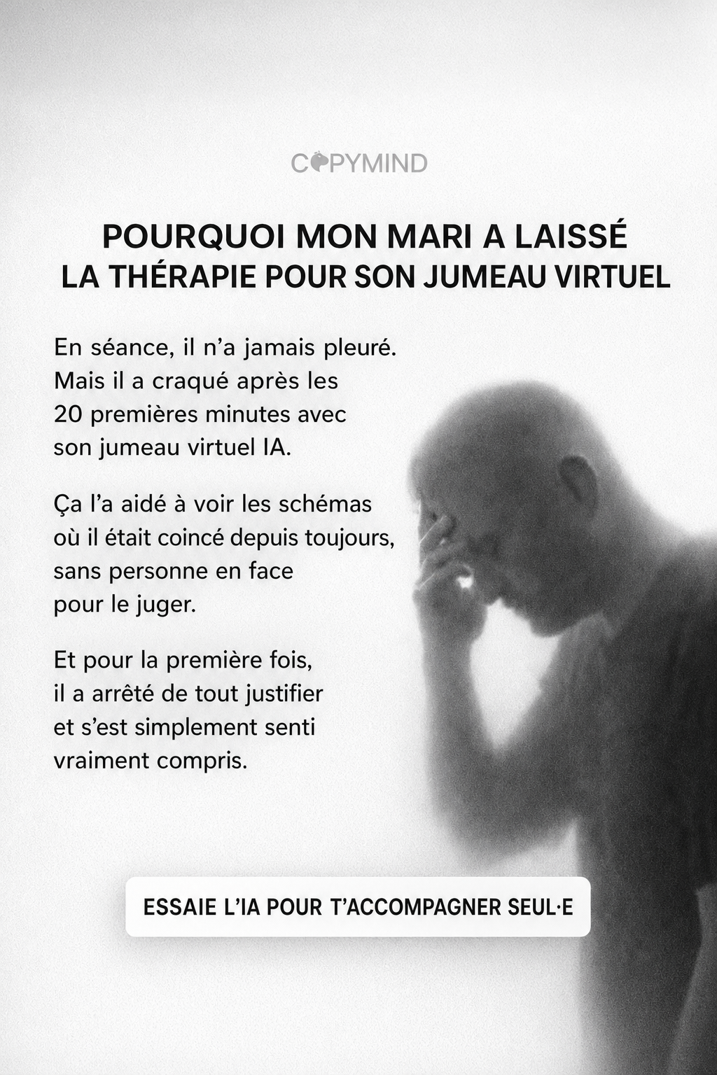 Copymind: AI twin for therapy Facebook ad