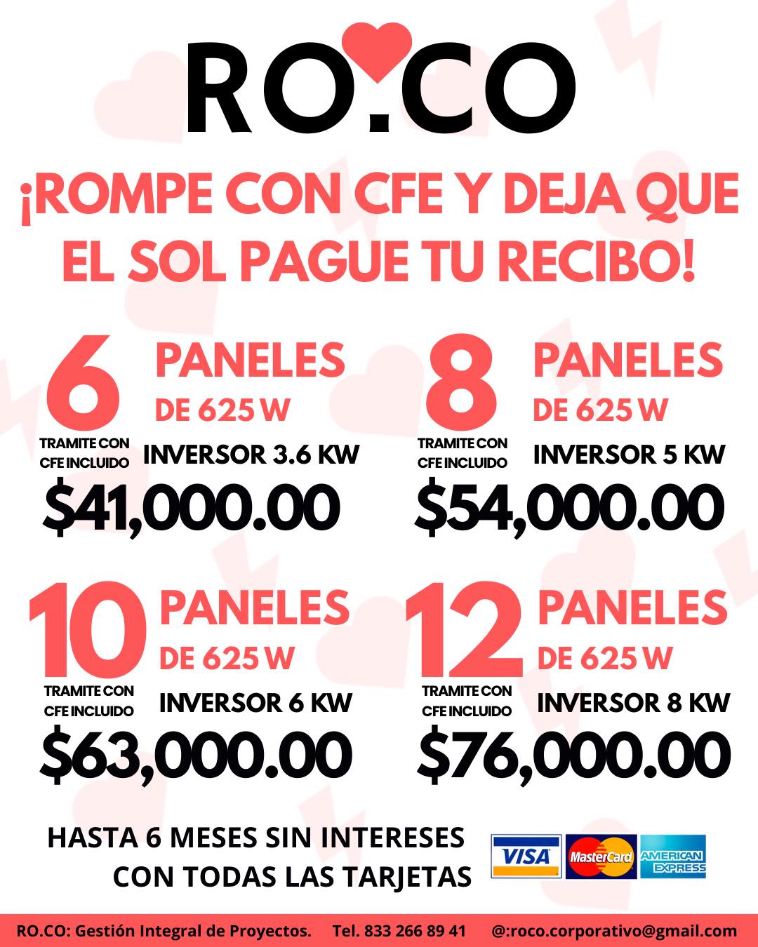 RO.CO: Distribuidora Solar y Eléctrica. Facebook ad: ¿CANSADO DE TU RECIBO DE LUZ TÓXICO?