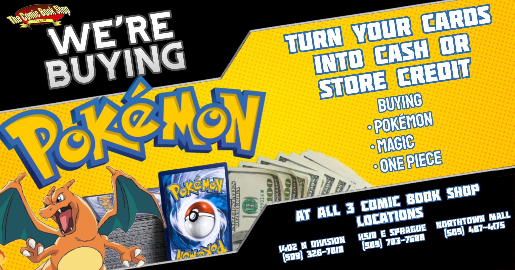 Comic Book Shop Facebook ad: Turn your old Pokemon cards into cash by…